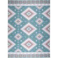 FRAAI Outdoor Teppich Boho | Vedra Aztec Blau | 200x290cm | Blau | Rechteckig