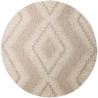 FRAAI In | & Outdoor Jute Teppich Rund | Atlas Diamond Braun Creme | Ø 160cm | Braun | Rund