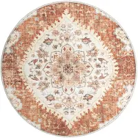 FRAAI Vintage Gartenteppich Rund | Santo Mandala Terrakotta | Ø 120cm | Terra | 3D | Mesh | Rund