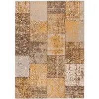 FRAAI Teppich Patchwork | Dreams Gelber Ocker | 70x140cm | Gelb | Rechteckig