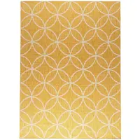 FRAAI Geometrischer Outdoor Teppich | Faro Ripple Gelb | 230x330cm | Gelb | Jute | Rechteckig