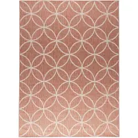 FRAAI Geometrischer Outdoor Teppich | Faro Ripple Rosa | 160x230cm | Pink | Jute | Rechteckig
