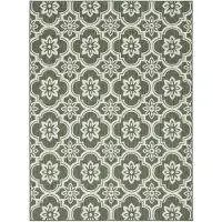 FRAAI In | & Outdoor Teppich | Rio Flower Grün | 160x230cm | Grün | Jute | Rechteckig