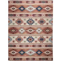 FRAAI Kelim Outdoor Teppich | Lira Maya | 140x200cm | Braun | Rubber (TPR) | Rechteckig