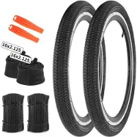 Merkloos Kinderfahrradreifen Set aus 2 - 16 x 2,125 Reifen - Innenschläuche - Hochwertiger Gummi - Maximale Druck 35 psi - Langlebig und Stabil - Fahrradreifen