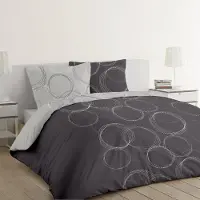 Merkloos Umkehrbare Bettwäsche Lenny - 100% Baumwolle - 200 x 200 cm - Grau