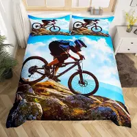 Merkloos Mountainbike Bettwäsche Set für Kinder - 3D Sportthema