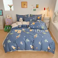 Merkloos Elzusha – Kinderzimmer-Bettwäsche-Set mit Weltraum-Motiv, 100% Baumwolle