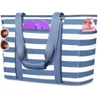 Unyqoos Ibenzoa Multifunktionale Strand- & Reisetasche 50 L, faltbar, IPX4 wasserabweisend, 50×40×20 cm, graublau, Militär‑Memory‑Stoff (Polyester‑Mix)