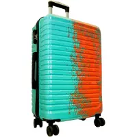 Markenlos Mittelgroßer Reisekoffer und 3-teiliges Kofferset Sierra Trolley (türkis-orange)