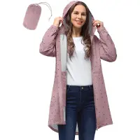 Merkloos Faltbare Wasserdichte Regenjacke für Damen mit Kapuze