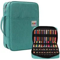 Merkloos Stiftetui Große Kapazität - Wasserdichte Federtasche - Aufbewahrung für Schrein - 304 Buntstifte - Langlebiges Oxford-Polyester - Mit Reißverschluss und Offener Tasche - Etui