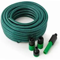 Merkloos Flexible PVC Gartenschlauch mit Sprühkopf für Garten und Außenbereich