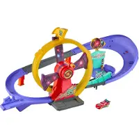 Cars Disney Pixar Cars Rennen zur Feier von Lightning McQueen, Rennstrecke-Spielset zum Feiern mit Spielzeugauto, Fahrzeug- & Schienen-Set, 4 Jahr(e), LR44, Kunststoff, Metall, Mehrfarbig