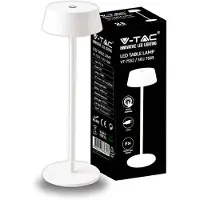 V-TAC VT-7562 LED-Tischleuchte, weiße Farbe, 2 W, aus wiederaufladbarem USB-Aluminium mit dimmbarem Touch, IP54, 3000 K, Artikelnummer 7689