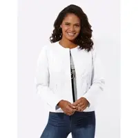 Casual Looks Jackenblazer "Jeansblazer", Damen, Gr. 44, weiß, 96% Baumwolle, 4% Elasthan, Blazer Jackenblazer