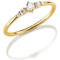 Thomas Sabo Fingerring "Ring mit Zirkoniasteinen gelbgoldfarben" Gr. 58, gelbgoldfarben, kristallweiß, Fingerringe, Damen, 58, Metall, Fingerring, mit Zirkonia (synth.)