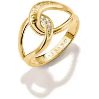 Thomas Sabo Fingerring "Together Ring gelbgoldfarben" Gr. 60, gold (gelbgoldfarben, kristallweiß), Fingerringe, Damen, 60, Metall, Fingerring, mit Zirkonia (synth.)
