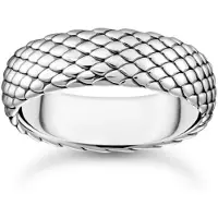 Thomas Sabo Fingerring "Ring Snake Schlangen-Optik" Gr. 68, silber (silberfarben), Fingerringe, Damen, 68, Silber 925 (recycelt), 7mm, Fingerring