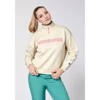 Chiemsee Sweater , Damen, Gr. L (42/44), birch, 80% Baumwolle, 20% Polyester, unifarben, comfort fit, ohne Ausschnitt, Rippbündchen, Sweatshirts Sweater, - mit kuschelig weich angerauter Innenseite