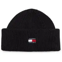 Tommy Hilfiger Beanie TOMMY JEANS "TJM HERITAGE SHORT", Herren, schwarz, Strick, Baumwolle, Mützen Beanie, Umfang 58 cm, im Fischermann-Style