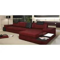 AEA Rote Design Wohnzimmer Couch Sofa Polster Eck Garnitur LED + USB