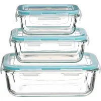 5 Five Frischebehalter mit Deckel - Glas - Set 3x Stuck - 1180/540/330 ml