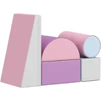 HOMCOM Bausteinset 5er-Set Schaumstoff Bausteine für 1-3 Jahre alt Kinder