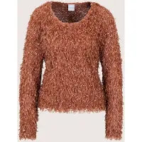 MADELEINE Langarmshirt "Shirt Sweatshirt in Federoptik", Damen, Gr. 48, marsala, Modern, slim fit, Rundhals, Shirts Langarmshirt