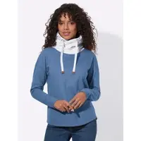 Casual Looks Sweatshirt , Damen, Gr. 54, blau (mittelblau, hellgrau), 100% Baumwolle, gemustert, mehrfarbig, unifarben, Sweatshirts Sweatshirt