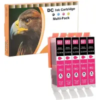 D&c 5X Magenta Druckerpatronen Kompatibel für Canon CLI-551 M XL für Canon Pixma MG7150 MG7550 iP7200 iP7250 MG5400 Series MG5450 MG5550 MG5650 MG5655 MX725 MX920 iP8750 iX6850 MG6350 MG6450 MX925