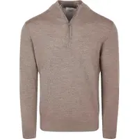 Profuomo Half Zip Pullover Merinowolle Braun