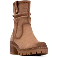 Refresh für Damen. 17302102-BEIGE Stiefelette 173021 braun (37), 3 bis 5 cm, Reißverschluss, Lässig