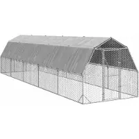 Super Merchant Hühnerstall mit Dach 2,5x10x2,25 m Verzinkter Stahl