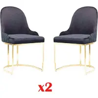 AEA Ess Zimmer Möbel Set 2x Stuhl Luxus Blau Elegant Modern Stuhl Holz