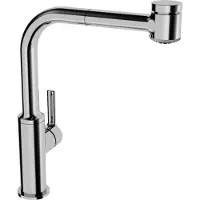 Hansa HANSARONDA Küchenarmatur, Niederdruck, seitenbedient, 2-strahlig, schwenkbar/ausziehbar, Ausladung: 221 mm, 55231103