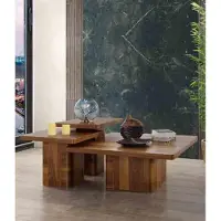 AEA Holztisch Couchtisch Set 3tlg. Tisch Sets Wohnzimmer Sofa Holz Tische Möbel