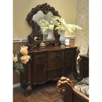 AEA Edle Kommode Buffet Kommoden Schrank + Spiegel Barock Rokoko Anrichte Holz