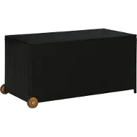 vidaXL Gartenbox "Hasborn" aus PE-Rattan in Schwarz. Abmessungen (L/B/H) 120x65x61 cm