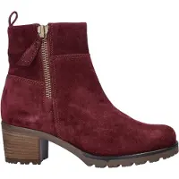Gabor Stiefelette , Damen, Gr. 38,5, mulberry, Veloursleder, unifarben, Schuhe Stiefelette, Blockabsatz, Boots mit Zierreißverschluss, normale Weite