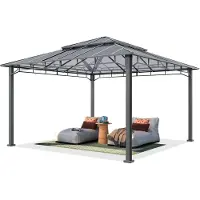 TOOLPORT Gartenpavillon 4x4 m Alu-Rahmen, Polycarbonat Dach ca. 8mm
