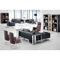 AEA Moderner Eckschreibtisch aus MDF und Edelstahl in stilvollem Design