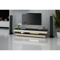 AEA RTV TV Sideboard Leder Glas Tisch Fernseh Schrank Tisch Designer TS1008