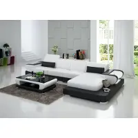 AEA Ledersofa mit USB Wohnlandschaft Ecksofa Eck Garnitur Design Modern Sofa G8002C