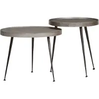 vidaXL Couchtisch 2 Stk. Silbern Holzwerkstoff