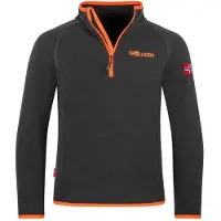 TROLLKIDS - Kid's Nordland Half Zip - Fleecepullover Gr 128 schwarz