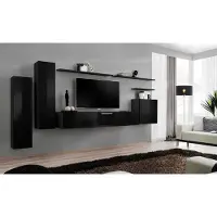Xl Moebel Gmbh Komplette Set 7tlg Schwarz Wohnwand TV Ständer Wohnzimmer Designer Wandschrank