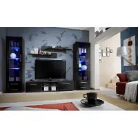 Xl Moebel Gmbh Wohnzimmer Wohnwand Set 5 tlg TV Ständer Modern Vitrine Holz Möbe Luxus