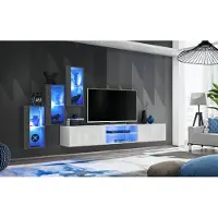 AEA Luxus Möbel Designer Wohnwand TV-Ständer 3x Wandschrank Sideboard Holzmöbel
