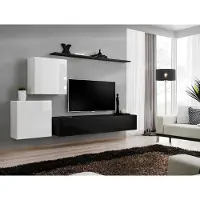 AEA Wohnwand Holzmöbel Komplett 4tlg Luxus 2x Wandschrank TV Ständer Design